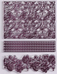 Evolution Ltd - Clear Acrylic Stamp Set - Ornate Background (3 Pieces) - Image 2