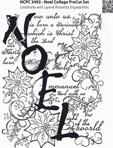 Heartfelt Creations - Noel Collage Precut Rubber Stamp