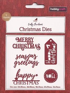 Hobbycraft - Christmas Dies - Christmas Sentiments (5pk)