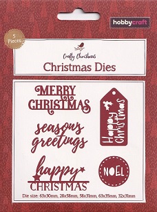 Hobbycraft - Christmas Dies - Christmas Sentiments (5pk)