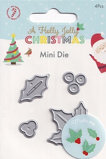 Hobbycraft - Holly Jolly Christmas - Holly Mini Die Set
