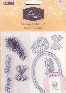Hobbycraft - Luxe Craft Stamp & Die Set - Happy Holidays