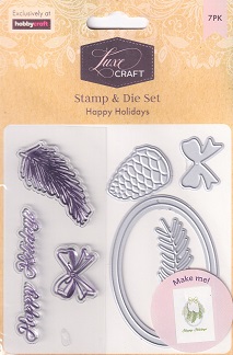 Hobbycraft - Luxe Craft Stamp & Die Set - Happy Holidays
