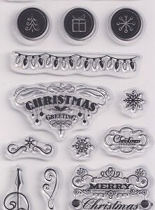Hobbycraft - Merry Christmas Clear Stamps (16pc)