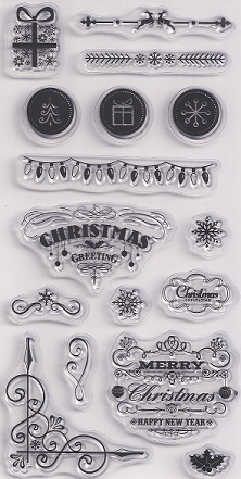 Hobbycraft - Merry Christmas Clear Stamps (16pc)
