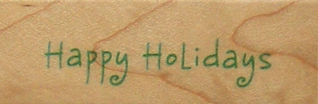 Inkadinkado - Happy Holidays Wood Mounted Rubber Stamp