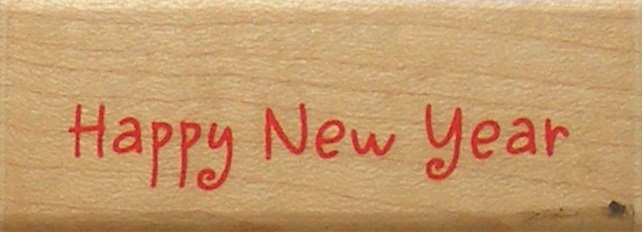 Inkadinkado - Happy New Year Wood Mounted Rubber Stamp