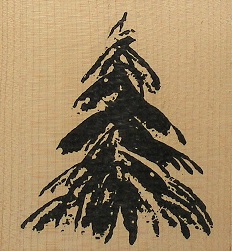 Judikins - Snowy Tree Rubber Stamp