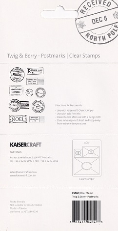 Kaisercraft - Twig & Berry Postmarks Clear Acrylic Stamps - Image 2