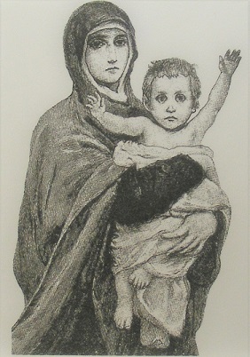 La Blanche - Madonna & Child Foam Mounted Rubber Stamp