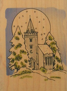 Personal Impressions - Christmas Scene Wood Mounted Rubber Stamp