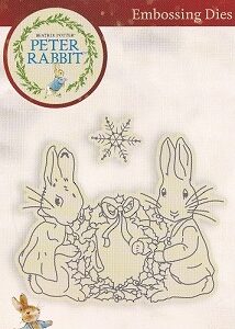 Peter Rabbit Embossing Dies - Peter With Christmas Wreath