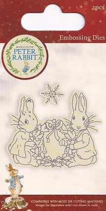 Peter Rabbit Embossing Dies - Peter With Christmas Wreath