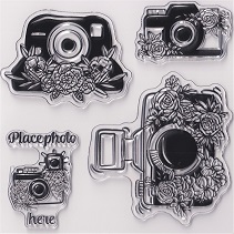 Alinacutle - Floral Cameras Clear Stamps