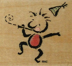All Night Media - Party Boy Wood Mounted Rubber Stamp