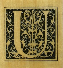 Anita's - Paisley Square Upper Case Letter U Rubber Stamp