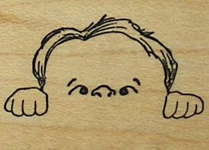 Art Impressions - Little Boy Peeking Wood Mounted Rubber Stamp