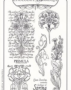 Chocolate Baroque - Elegant Spring Flowers Rubber Stamp Sheet
