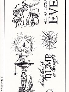 Chocolate Baroque - Halloween Candle Rubber Stamp Sheet