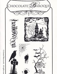 Chocolate Baroque - Halloween Raven Rubber Stamp Sheet