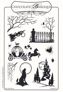 Chocolate Baroque - Howling Moon Rubber Stamp Sheet