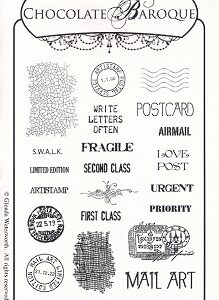 Chocolate Baroque - Mail Art Rubber Stamp Sheet