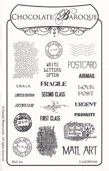 Chocolate Baroque - Mail Art Rubber Stamp Sheet
