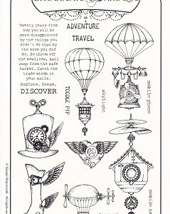 Chocolate Baroque - Steampunk Travel Rubber Stamp Sheet
