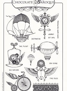 Chocolate Baroque - Steampunkery Rubber Stamp Sheet