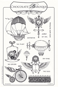 Chocolate Baroque - Steampunkery Rubber Stamp Sheet