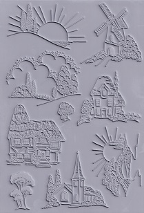 Chocolate Baroque - Sunburst Scenes Rubber Stamp Sheet - Image 2