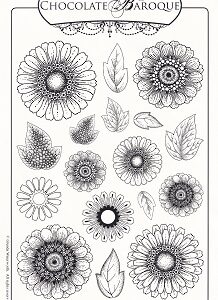 Chocolate Baroque - Sunny Sunflowers Rubber Stamp Sheet