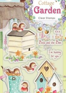 Craft Consortium - Cottage Garden Birds And The Bees Clear Stamps