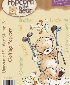 Crafters Companion - Popcorn The Bear - Golfing Popcorn Stamp Set