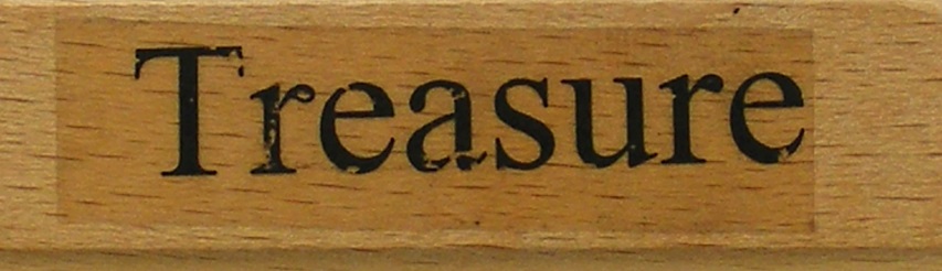 Debbi Moore - Wood Mounted Rubber Stamp - Treasure