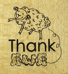 Docrafts - Anitas Wood Mounted Rubber Stamp - Thank Ewe ANT906203