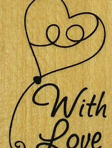 Docrafts - Anitas Wood Mounted Rubber Stamp - With Love
