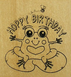 Docrafts - Anitas Wood Mounted Rubber Stamps - Hoppy Birthday