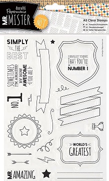 Docrafts - Mr Mister A5 Clear Stamp Set - Text