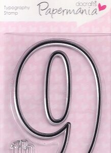Docrafts - Typograph Clear Stamp - Number Nine