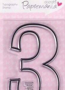 Docrafts - Typograph Clear Stamp - Number Three
