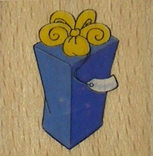Docrafts - Whispers Rubber Stamp - Blue Present