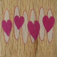 Docrafts - Whispers Rubber Stamp - Retro Hearts #1