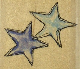 Funstamps - Sketch Stars Wood Mounted Rubber Stamp