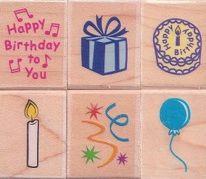 Hero Arts - Birthday Icons Wood Mounted Rubber Stamp
