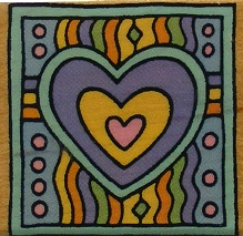 Hero Arts - Hearts On Heart Wood Mounted Rubber Stamp