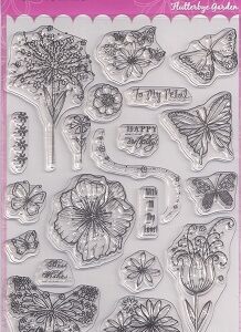 Hunkydory - Clearly Stamps - Flutterbye Garden Clear Stamp Set