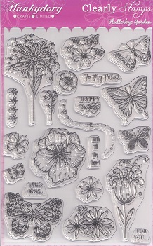 Hunkydory - Clearly Stamps - Flutterbye Garden Clear Stamp Set