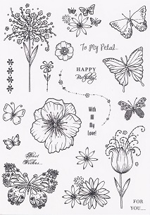 Hunkydory - Clearly Stamps - Flutterbye Garden Clear Stamp Set - Image 2