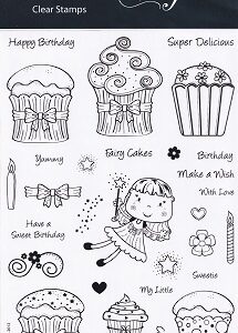 Kanban - Clear Acrylic Stamp Set - Fairy Cakes